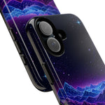 Retro Neon Mountains Phone Case | Vaporwave Galaxy Landscape