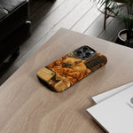 Sleeping French Bulldog with Croissants phone case | cute bakery scene