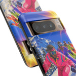 Retro Skiers Phone Case | Neon 80s Skiing Tough Cover