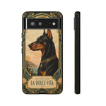 Doberman Art Deco 'La Dolce Vita' Phone Case | Vintage Dog Design