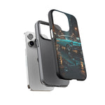 Vintage Teal 1957 Bel Air Classic Car Tough Case | Retro Rainy City Phone Cover