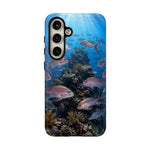 Snapper Reef Phone Case, Sunlit School Ocean Fishing Tough Cover