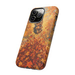 Yorkshire Terrier Jumping in Autumn Leaves Tough Case | Fall Dog Phone Cover