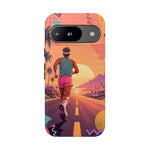 Retro Runner Sunset phone case | 80s Vaporwave jogging design