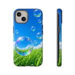 Bubbles Over Grass phone case | Tough Cover