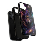 Cosmic Wolf Phone Case, Galaxy Nebula Portrait Tough Cover, Gift