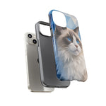 Ragdoll Cat Polygon Portrait Tough Phone Case - Blue Cream