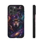 Cosmic Wolf Phone Case, Galaxy Nebula Portrait Tough Cover, Gift