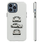1989 Miata White Triple View Roadster Tough Phone Case Cover