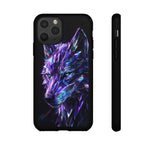 Holographic Wolf Phone Case, Fractured Prism Iridescent Cover