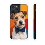 Dapper Terrier Portrait Tough Phone Case - Color Block Art