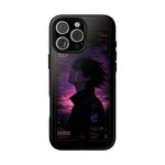 Melancholy Data Poster Phone Case, Glitch Anime Sky Tough Cover
