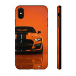 Orange Mustang Art Phone Case, GT500 American Muscle Car Tough Cover for Male
