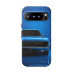 Muscle Car Phone Case Blue 68 Charger RT, Retro Tough Cover for Men