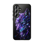 Holographic Wolf Phone Case, Fractured Prism Iridescent Cover