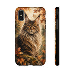 Maine Coon Forest King Watercolor Art Tough Cat Phone Case