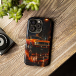 Orange Cuda Phone Case, Rainy City Night Muscle Car Tough Cover