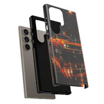 Orange Cuda Phone Case, Rainy City Night Muscle Car Tough Cover
