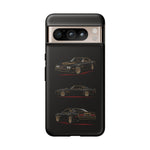 Trans Am Phone Case Black Gold, Three-View Vector Tough Cover