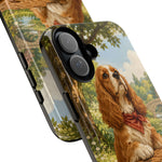 Cocker Spaniel Picnic Scene phone case | vintage dog art