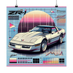 C4 ZR-1 Poster Retro 80s 90s Vaporwave Chevrolet Sports Car Wall Art
