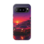 FD RX-7 Retro Sunset Sports Car Tough Case | Neon Vaporwave Beach Drive