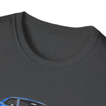 Blue 1966 GTO Muscle Car Trio Illustration T-Shirt | Classic Auto Shirt