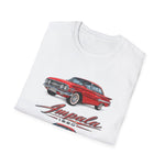 Red Vintage 1960 Chevy Impala Trio T-Shirt | Classic Car Illustration