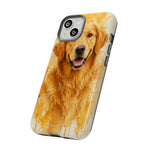 Golden Retriever Watercolor Art Tough Phone Case - Dog Portrait