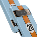 Blue Orange 20 Retro Endurance Racing Stripe Tough Phone Case Cover