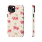 Pink Cherry Pattern Phone Case | Cute Retro Fruit Design