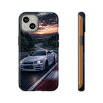 Skyline GT-R R34 White Nurburgring Speed Art Tough Phone Case