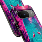 Neon Flamingo Pool Vaporwave Art Tough Phone Case