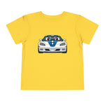 Cute Cartoon C6 Sports Car Toddler T-Shirt Funny Race Car Kids Tee Blue Stripe Car Shirt