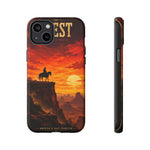 Western Sunset Cowboy Phone Case | Rugged Protective Cover