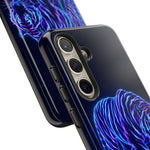 Neon Blue Tiger phone case | tough protective cover