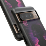 Melancholy Data Poster Phone Case, Glitch Anime Sky Tough Cover