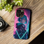 Anime Girl Phone Case Teal, Neon Kanji Calm Gradient Tough Cover