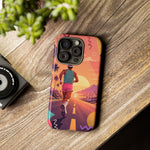 Retro Runner Sunset phone case | 80s Vaporwave jogging design
