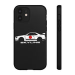 R34 Skyline Japanese Flag Race Car Phone Case | JDM GT-R Tough Cover