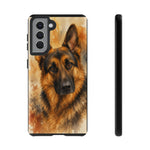 German Shepherd Loyal Watercolor Portrait Art Tough Phone Case