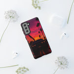 Matte Black Challenger Sunset Tough Phone Case - Palm Silhouette