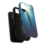 Barracuda Silhouette Phone Case, Sunlit Marine Art Tough Cover