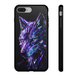 Holographic Wolf Phone Case, Fractured Prism Iridescent Cover