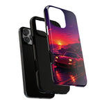 FD RX-7 Retro Sunset Sports Car Tough Case | Neon Vaporwave Beach Drive