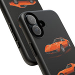 C3 Corvette Art Phone Case Orange, Three-View Vector Cover, Gift