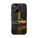 Yellow Camaro Z28 Phone Case, Classic Muscle Car Studio Stripe Cover