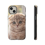 Scottish Fold Kitten Phone Case, Macro Close-Up Portrait Cover