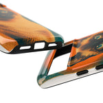Siamese Cat Retro Halftone Portrait Case - Orange Teal Print