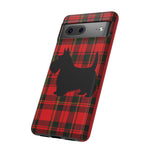 Scottish Terrier Silhouette Plaid Art Tough Phone Case